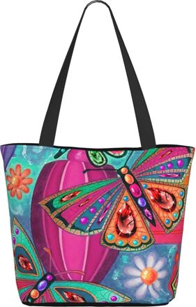 AOOEDM Colorful Butterflies And Dragonflies Ladies Shopping Bag 13x11x7in.The Perfect ValentineS Day Gift.It Is The Best ValentineS Day Gift For Mom, Daughte