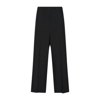 Elena Miro Wide Trousers, female, Black, Size: 2XL Pantaloni palazzo in tessuto fluido con taglio sartoriale