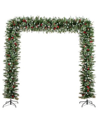 Nearly Natural 8Ft. Artificial Holiday Green Christmas Pine Archway
