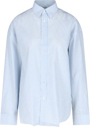 Finamore Oriana Striped Shirt - Light Blue