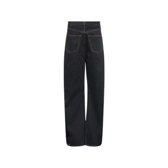 Maison Margiela Back-to-front Wide-leg Jeans - Dames - Jeans - Blauw - Maat: W26 Katoen
