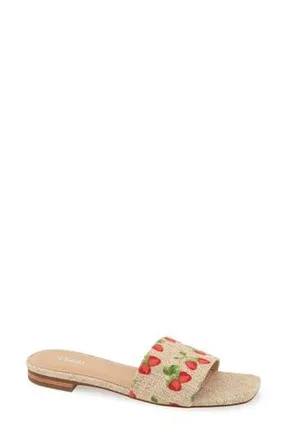 Esprit Rylee Slide Sandal in Linen/Strawberry at Nordstrom Rack, Size 6.5