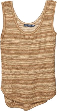 Ralph Lauren Canotta a righe con lavorazione uncinetto - Marrone