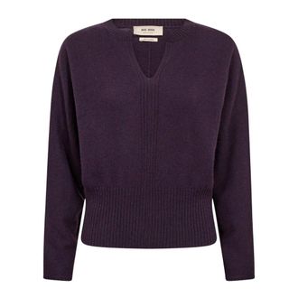 Mos Mosh MMMoria Cashmere Crewneck - Dames - Cashmere truien - Paars - M - Wol - Truien & Vesten