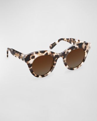 Krewe Olivia Patterned Acetate Cat-Eye Sunglasses