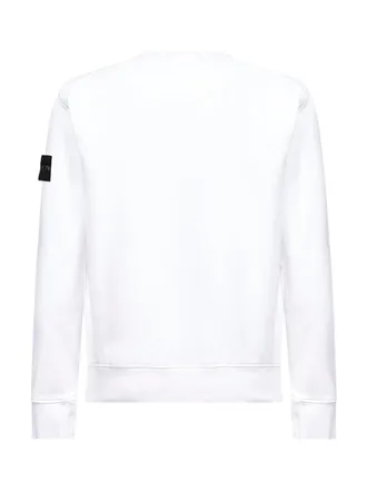 Stone Island Organic Cotton Crewneck Sweatshirt - White