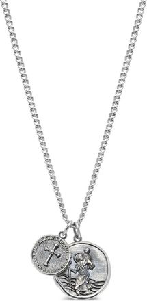 Nialaya Saint Christopher halsketting met medaillon - Zilver