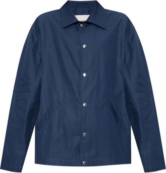 Jil Sander Giacca-camicia con bottone a pressione - Blu