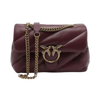 Pinko Love Puff Classic Schoudertas - Dames - Schoudertassen - Bruin - ONE Size - Leer - Tassen