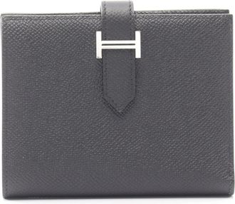 Herm&egrave;s Black Epsom Leather Leather Wallet (Bi-Fold) (Pre-Owned)