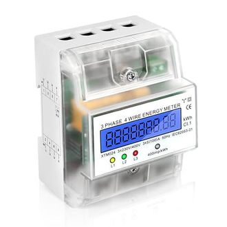 OEM Contatore Elettrico Digitale Trifase, Contatore Di Corrente Trifase, Contatore A 4 Fili Per Guida Din, Contatore Elettrico Calibrato, Display Lcd, 3x2