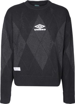 Umbro Argyle Sweater - Heren - Ronde hals truien - Zwart - XL - Katoen - Truien & Vesten