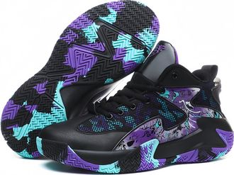 Generic Mens Basketball Shoes are Breathable Cushioned Anti Slip Wear-Resistant Fashionable Outdoor Sports Boots Walking Shoes(Black,3.5 UK)