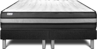 VITALIT Vitalit - Base Tapizada Negro + Colch&oacute;n Con Espuma Viscoel&aacute;stica 2x90x200