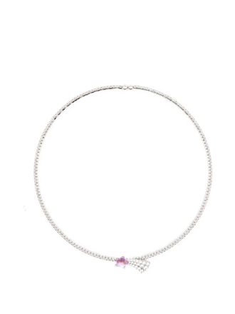 Yvmin Crystal Meteor Chocker Silver 925 Plated 18K Gold
