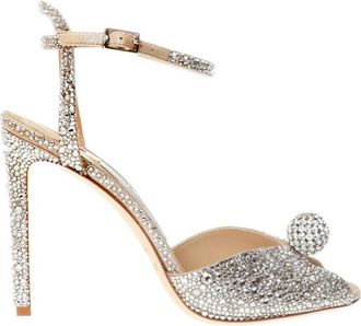 Jimmy Choo London Sacora Stiletto Sandalen - Dames - Sandalen met hakken - Grijs - 35 1/2 EU - Leer - Schoenen