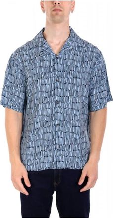 HUGO BOSS Shirts > Casual Shirts - Heren - Korte mouwen Overhemden - Blauw - L - Overhemden