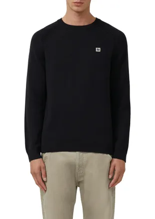 s.Oliver Rundhalspullover S.OLIVER, Herren, Gr. XXL, schwarz, Strick, Obermaterial: 100% Baumwolle, unifarben, regular fit normal, Rundhals, Rippb&uuml;ndchen, Pull