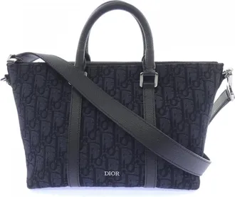 Dior Black Gray Handbag Weekend Bag (Pre-Owned)