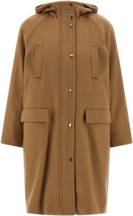 Max Mara Alcade Long Parka - Dames - Parka Jassen - Beige - S - Wol - Jassen