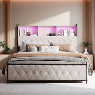 OEM Cama Doble - Rey - 180x200cm - 4 Cajones Xxl - Usb/type-c - Led Rgb