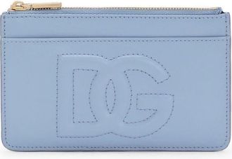 Dolce & Gabbana medium DG-embossed card holder - women - CALFSKIN/Viscose - One Size - Blue