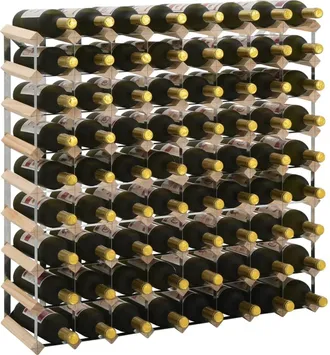 vidaXL Vidaxl - Botellero Para 72 Botellas De Madera Maciza De Pino
