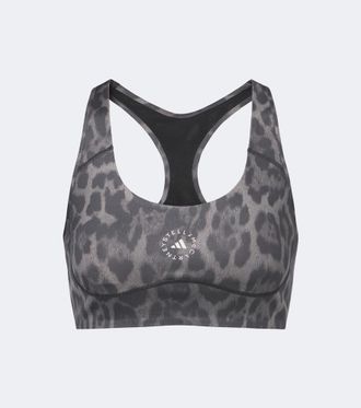adidas by Stella McCartney Logo leopard-print sports bra