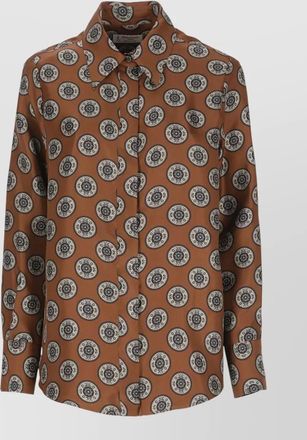 Alberto Biani printed silk long-sleeve shirt