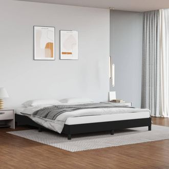 vidaXL Estructura De Cama Sin Colch&oacute;n Cuero Sint&eacute;tico Negro 160x200 Cm Vidaxl