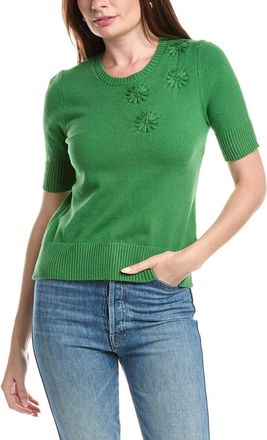 T Tahari Floral Applique Sweater