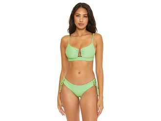 BECCA by Rebecca Virtue Glimmer Amira Ballet Top Womens Swimwear Sea Foam : SM, Nylon/Polyester/Spandex