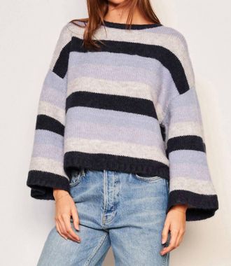 Sundry Cropped Stripe Top In Lilac Smoke