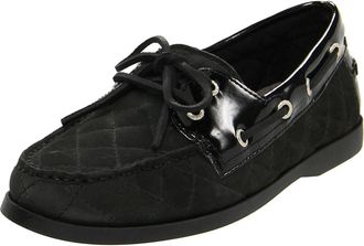 Sebago Womens Coast Two Eye Quilted Boat Shoes In Black