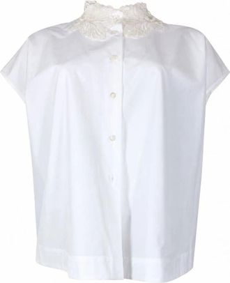 Fabiana Filippi Shirts, female, White, Size: M Sleeveless Cotton Poplin Shirt