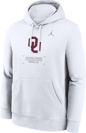 Nike Jordan Oklahoma Club Basketball 2-Hit Nike Mens College Pullover Hoodie in White | NKDK10AOKN-419