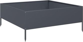 vidaXL Arriate De Acero Gris Antracita 100x100x25 Cm Vidaxl