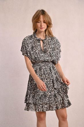 Molly Bracken Bedrukte korte jurk met korte mouwen