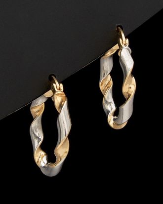 Italian Gold, Inc 14K Italian Gold Two-Tone Twisted Hoop Earrings