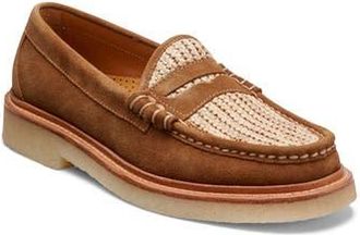 G.H. Bass & Co. Larson Mixed Media Penny Loafer in Cognac/Natural at Nordstrom Rack, Size 7
