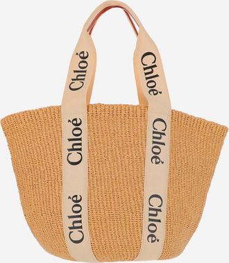Chlo&eacute; Beige Large Woody Basket Bag