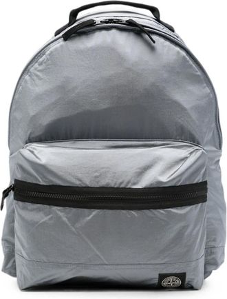 Stone Island 9200016 Gecoate Nylon Rugzak - Heren - Rugzakken - Grijs - ONE Size - Nylon - Tassen