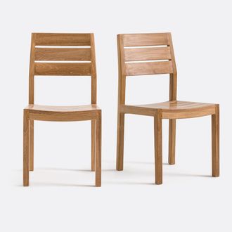 La Redoute Interieurs Set van 2 massief teakhouten tuinstoelen Imu