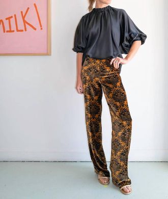 Siyu Boecio Velvet Pants In Gold