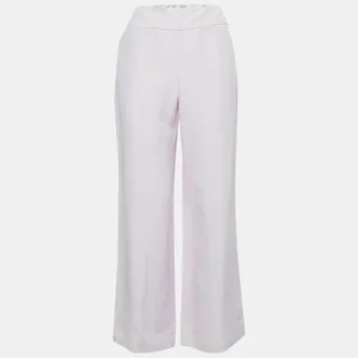 Armani Light Purple Crepe Wide-Leg Trousers