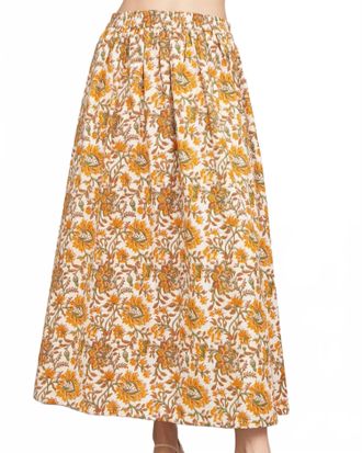 En Cr&egrave;me Manor Maxi Skirt In Natural Yellow Green