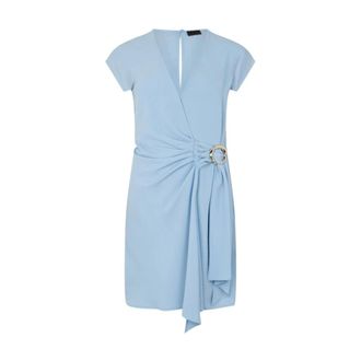 Liu Jo Wrap Dresses, female, Blue, Size: L Short Dress with Bejewelled Detail