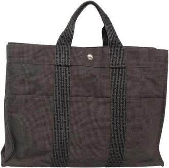 Herm&egrave;s Pre-owned Vintage Canvas Tote - Dames - Vintage Shopper - Grijs - ONE Size - Vintage