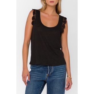 Velvet Heart Waverly Scoop Neck Linen Tank in Black at Nordstrom Rack, Size X-Large