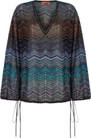 Missoni Multicolor Over Chevron Sequin Blusa